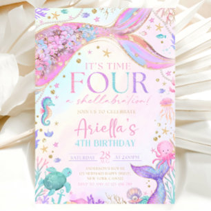 Invitación de cumpleaños 4 de sirena