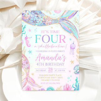 Invitación de cumpleaños 4 de sirena