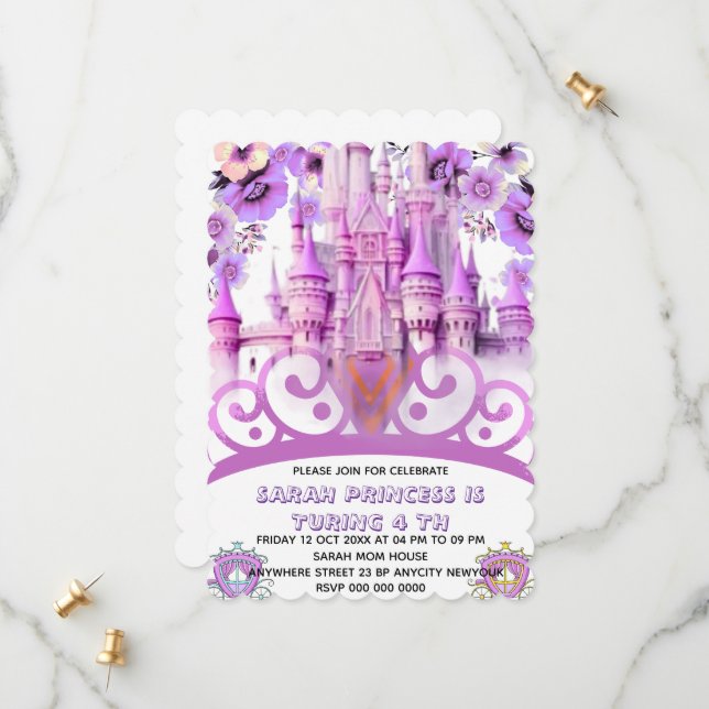 Invitación de cumpleaños 4 editable para siempre u (Anverso/Reverso In Situ)