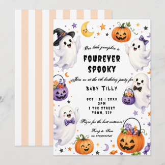 invitación de cumpleaños 4 espeluznante para siemp
