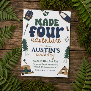 Invitación de Cumpleaños 4 Made For Adventure