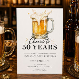 Invitación de cumpleaños 50 años Cheers