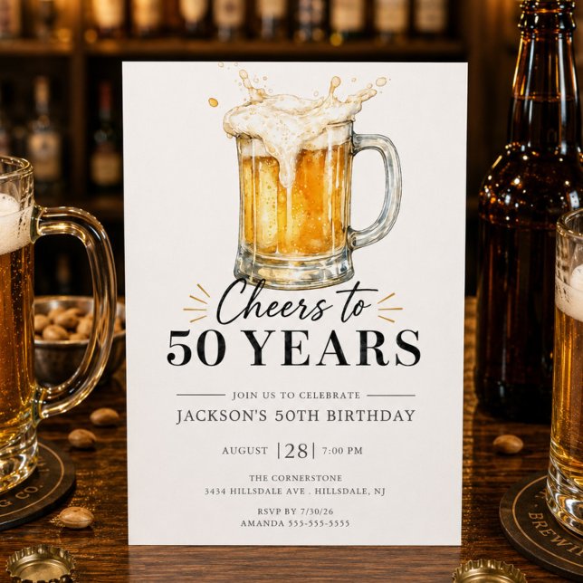 Invitación de cumpleaños 50 años Cheers (Subido por el creador)