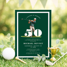 Invitación de cumpleaños 50 de Green Golf