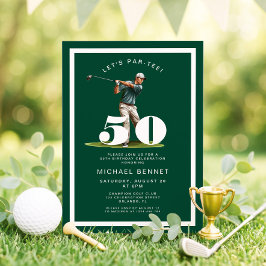 Invitación de cumpleaños 50 de Green Golf