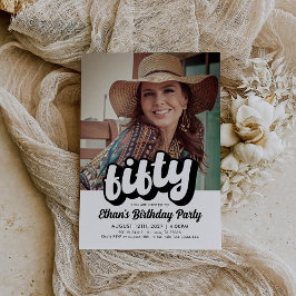 Invitación de cumpleaños 50 de Retro | Cincuenta C