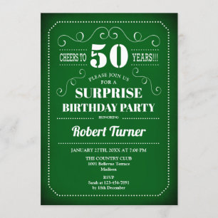 Invitación de cumpleaños 50 de Surprise - Blanco V