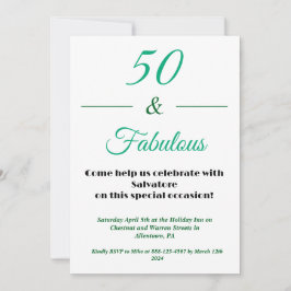 Invitación de cumpleaños 50 & Fabuloso 50º