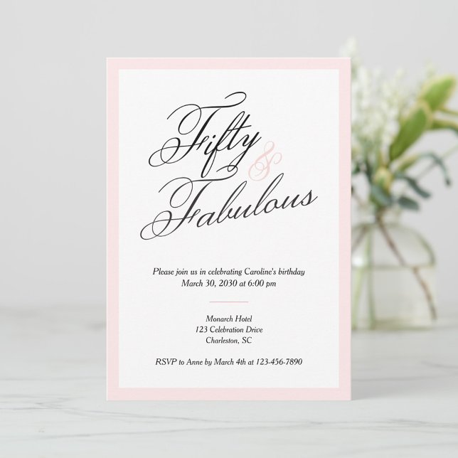 Invitación de cumpleaños 50 & Fabuloso Script (Subido por el creador)