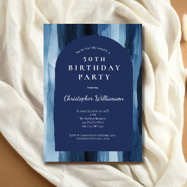 Invitación de cumpleaños 50 hombre estilo arco mod
