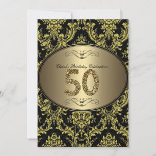 Invitación de cumpleaños 50 mujeres Purpurinas de