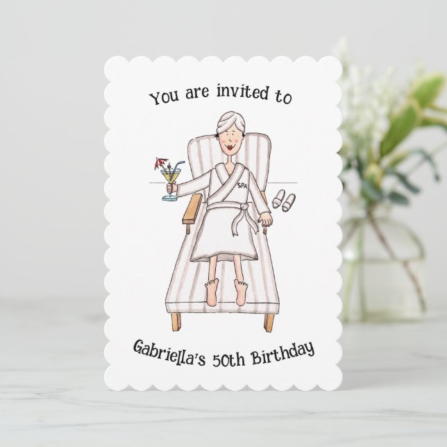 Invitación de cumpleaños 50 o cualquier edad para  (Anverso de pie)