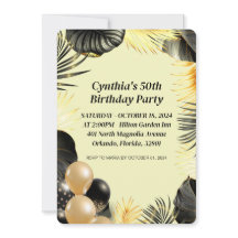 Invitación de cumpleaños 50 plana