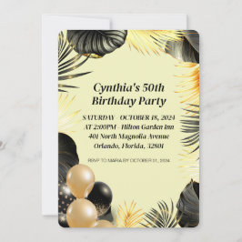 Invitación de cumpleaños 50 plana