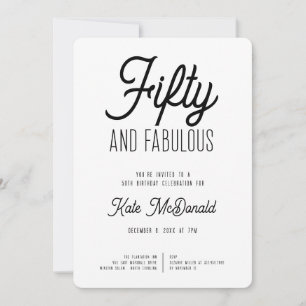 Invitación de cumpleaños 50 y fabuloso
