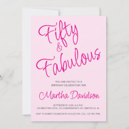 Invitación de cumpleaños 50 y fabuloso 50