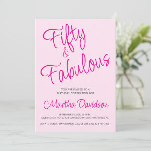 Invitación de cumpleaños 50 y fabuloso 50