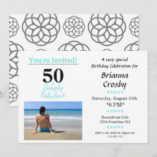 Invitación de cumpleaños 50 y fabuloso simplemente