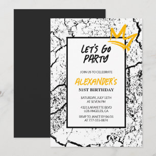 Invitación de cumpleaños 51 para hombres negros Gr