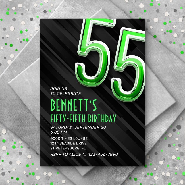 Invitación de cumpleaños 55 hombres modernos (Subido por el creador)