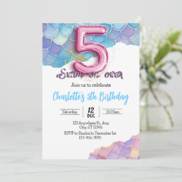 Invitación de cumpleaños 5 de Sirena