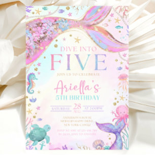 Invitación de cumpleaños 5 de sirena