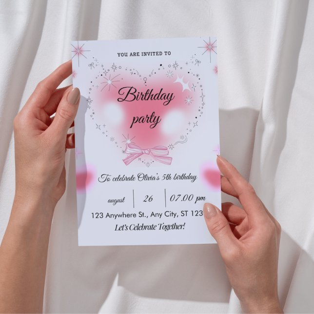 Invitación de cumpleaños 5 Sparkle & Fun (Subido por el creador)
