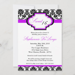 Invitación de cumpleaños 5 x 7 malva dulce malva 1