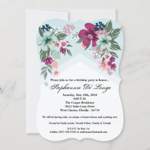 Invitación de cumpleaños 5x7 Flor tropical en Om a