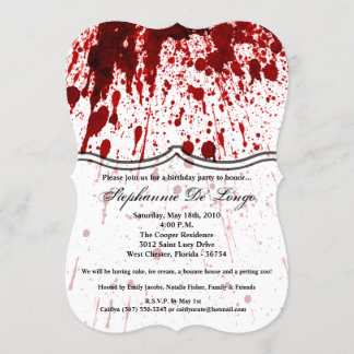 Invitación de cumpleaños 5x7 Splatter Vampiro ir
