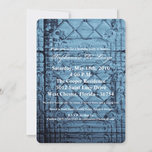 Invitación de cumpleaños 5x7 Techo de pantalla de  (Anverso)