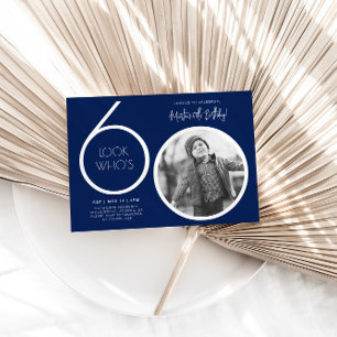 Invitación de cumpleaños 60 a la Marina Blue Moder