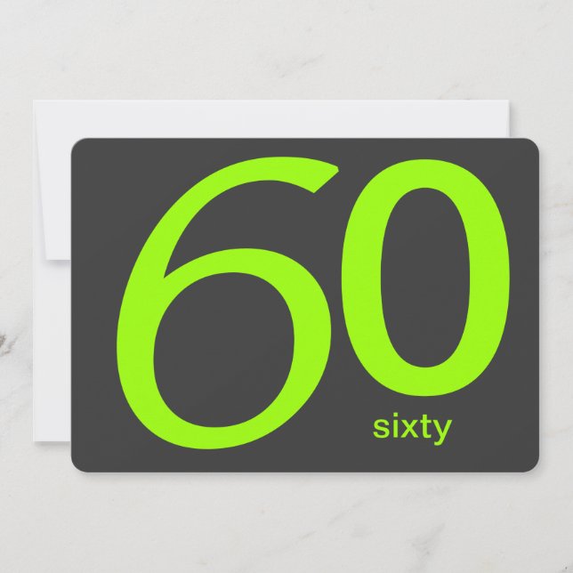 Invitación de cumpleaños 60 a Personalizado de car (Anverso)