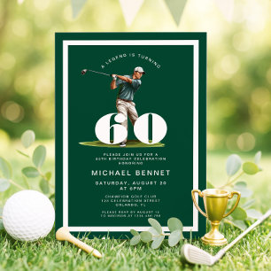 Invitación de cumpleaños 60 de Green Golf