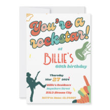 Invitación de cumpleaños 60 de Guitarra Rockstar 6