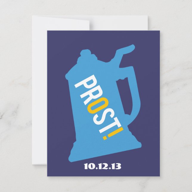 Invitación de Cumpleaños 60 de Prost Toast Hombres (Anverso)