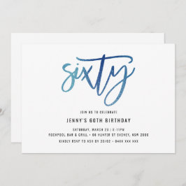 Invitación de cumpleaños 60 del Relieve metalizado