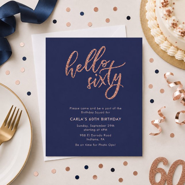 Invitación de cumpleaños 60 Hello Sixty (Subido por el creador)