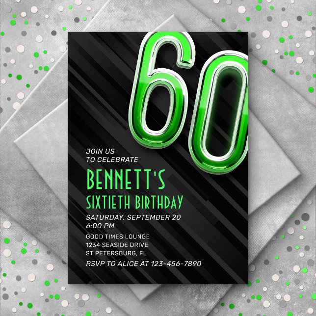 Invitación de cumpleaños 60 hombres modernos (Subido por el creador)