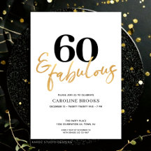 Invitación de cumpleaños 60 Minimalista Moderna