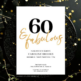 Invitación de cumpleaños 60 Minimalista Moderna
