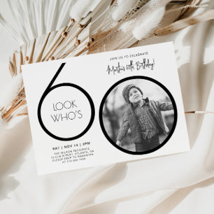 Invitación de cumpleaños 60 moderno con foto