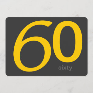 Invitación de cumpleaños 60 Personalizado amarillo