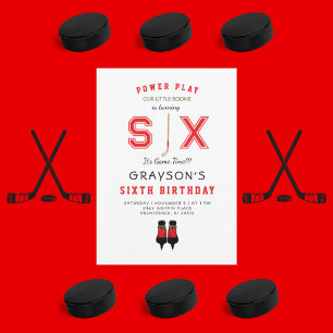 Invitación de cumpleaños 6 a Icy Hockey