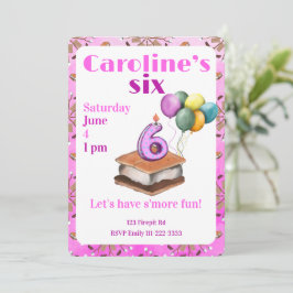 Invitación de cumpleaños 6 con más diversión de s'