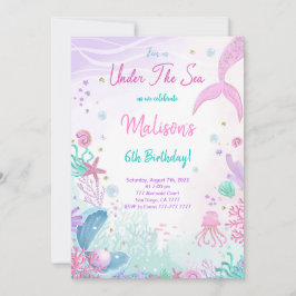 Invitación de cumpleaños 6 de sirena