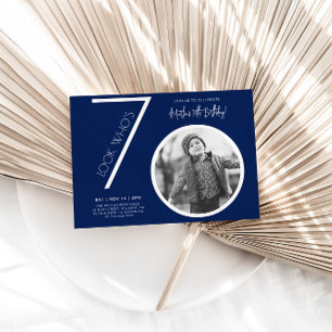 Invitación de cumpleaños 70 a la Marina Blue Moder