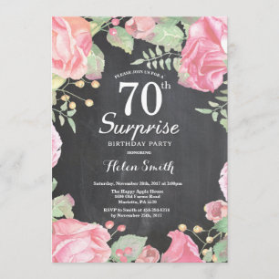 Invitación de cumpleaños 70 a la sorpresa floral b
