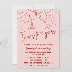 Invitación de cumpleaños 70 a los adultos, sus vít