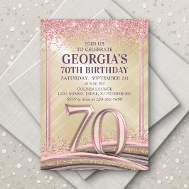 Invitación de cumpleaños 70 a Womens Glam